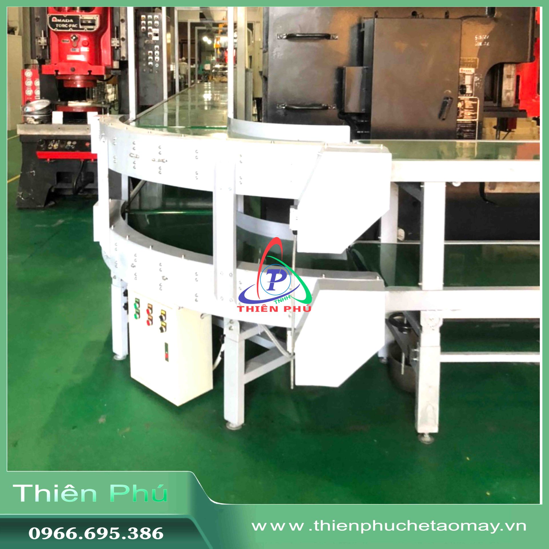 Băng Tải Góc Cong Hai Tầng